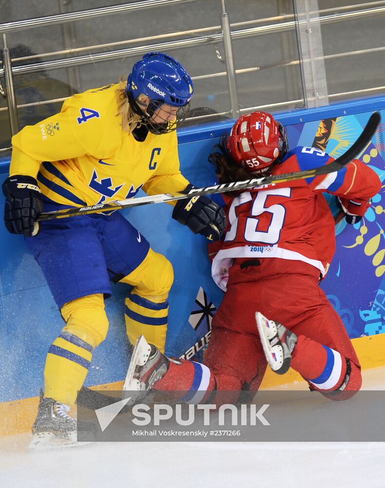 2014 Winter Olympics. Ice hockey. Women. Russia vs. Sweden