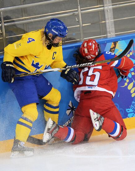 2014 Winter Olympics. Ice hockey. Women. Russia vs. Sweden