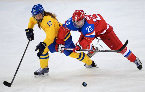 2014 Winter Olympics. Ice hockey. Women. Russia vs. Sweden