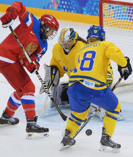 2014 Winter Olympics. Ice hockey. Women. Russia vs. Sweden