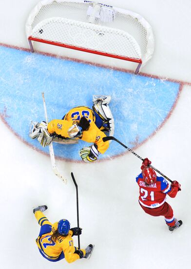 2014 Winter Olympics. Ice hockey. Women. Russia vs. Sweden