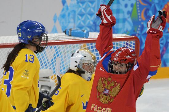 2014 Winter Olympics. Ice hockey. Women. Russia vs. Sweden