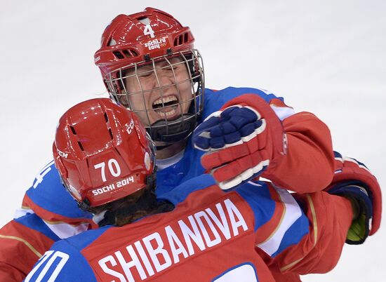 2014 Winter Olympics. Ice hockey. Women. Russia vs. Sweden