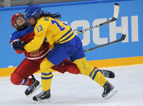 2014 Winter Olympics. Ice hockey. Women. Russia vs. Sweden