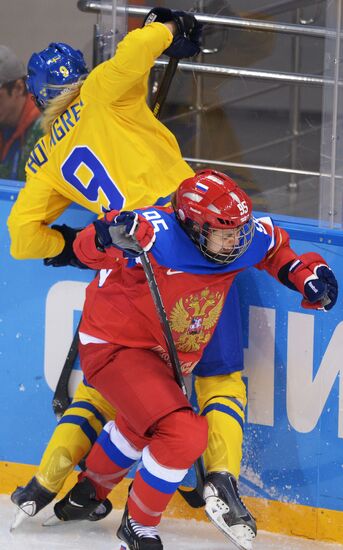 2014 Winter Olympics. Ice hockey. Women. Russia vs. Sweden