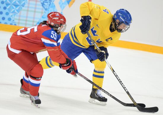 2014 Winter Olympics. Ice hockey. Women. Russia vs. Sweden