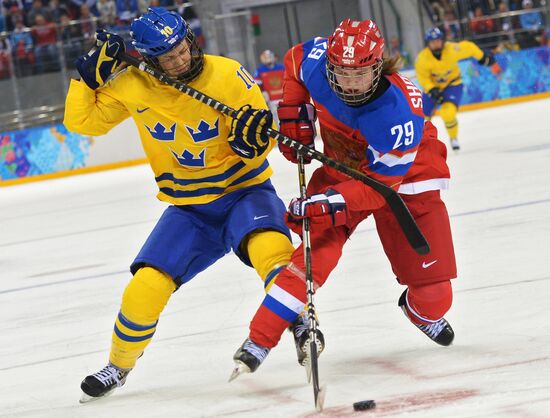 2014 Winter Olympics. Ice hockey. Women. Sweden vs. Russia