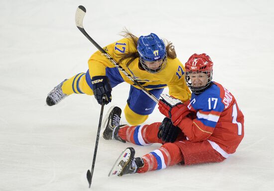 2014 Winter Olympics. Ice hockey. Women. Sweden vs. Russia