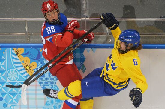 2014 Winter Olympics. Ice hockey. Women. Sweden vs. Russia