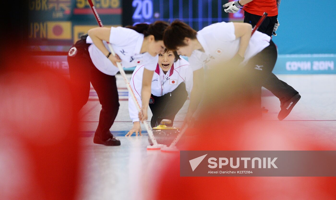 2014 Olympics. Curling. Women. Day five