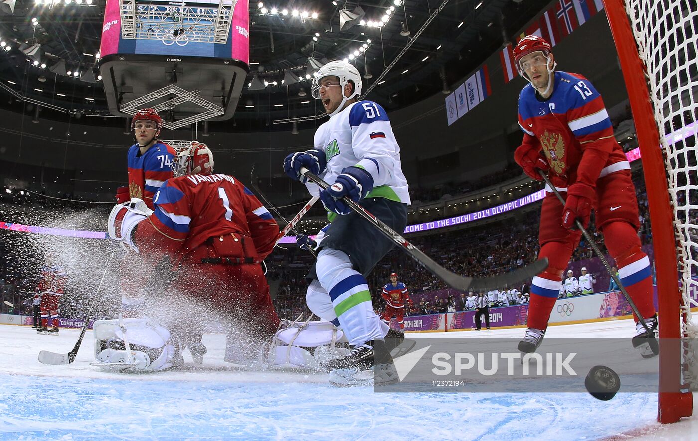 2014 Winter Olympics. Ice hockey. Men. Russia vs. Slovenia