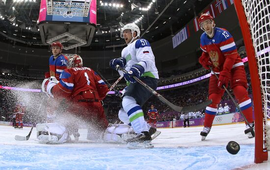2014 Winter Olympics. Ice hockey. Men. Russia vs. Slovenia