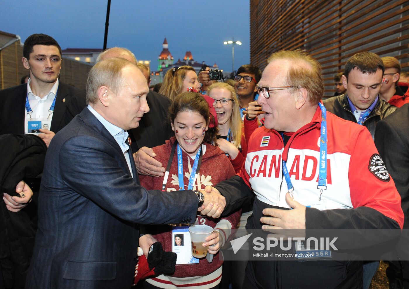 Vladimir Putin visits Canada House in Olympic Park