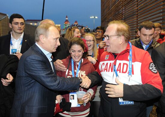 Vladimir Putin visits Canada House in Olympic Park