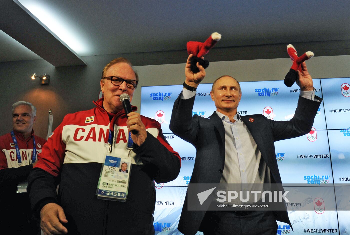 Vladimir Putin visits Canada House in Olympic Park