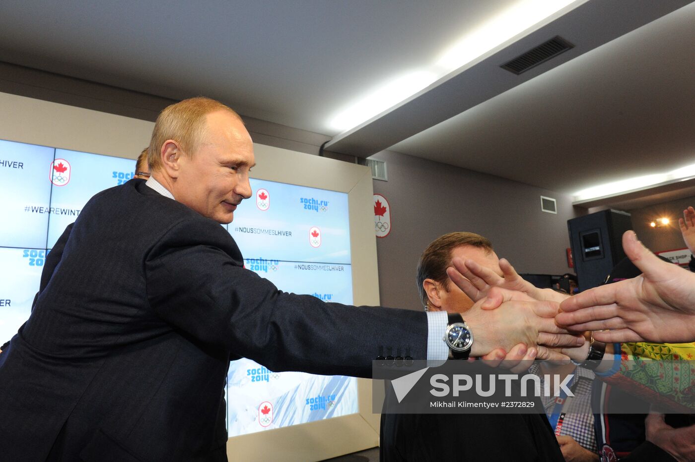 Vladimir Putin visits Canada House in Olympic Park