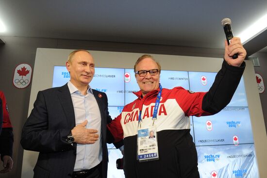 Vladimir Putin visits Canada House in Olympic Park