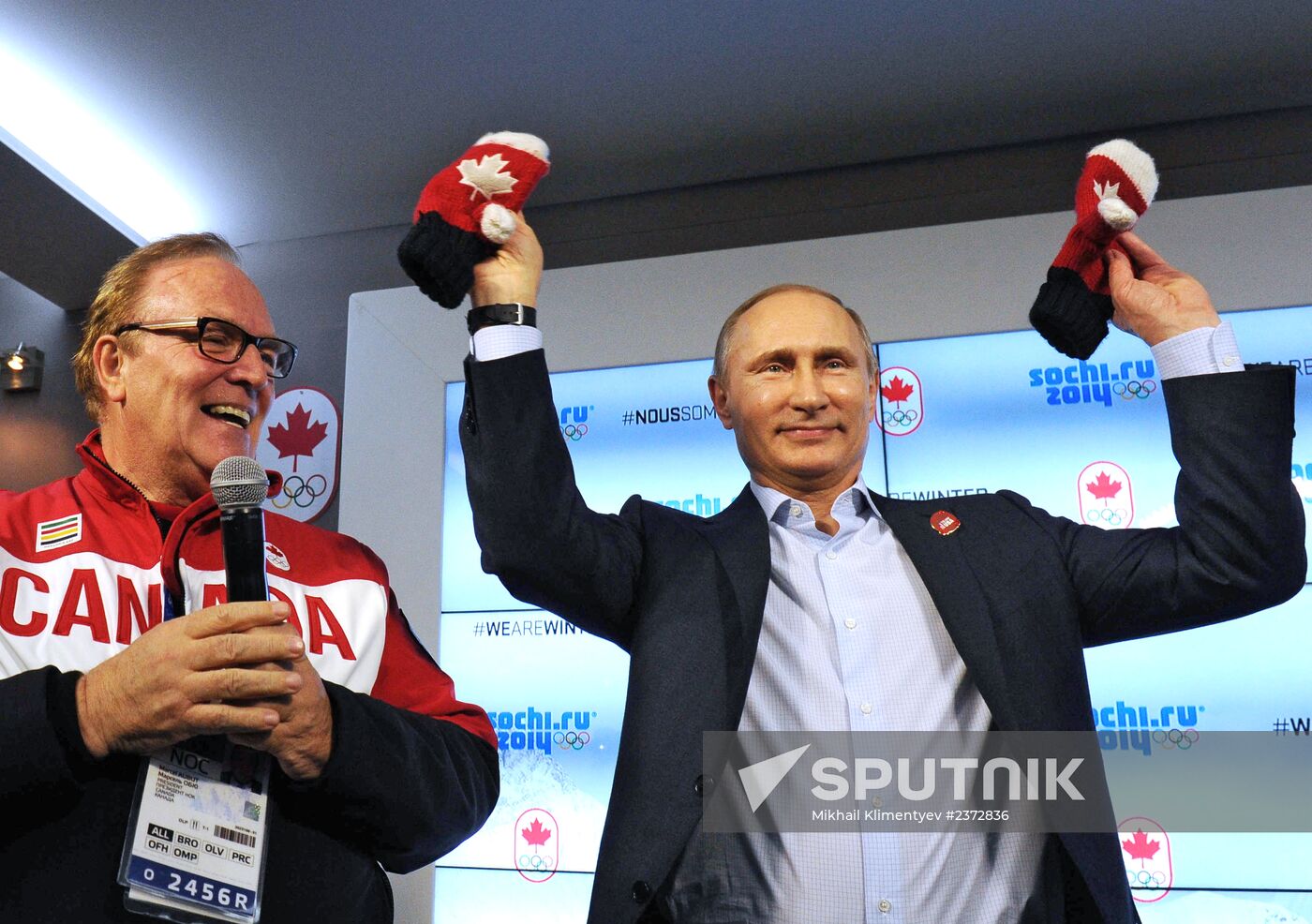 Vladimir Putin visits Canada House in Olympic Park