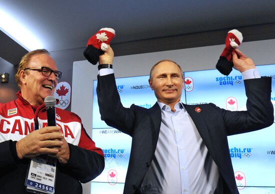 Vladimir Putin visits Canada House in Olympic Park