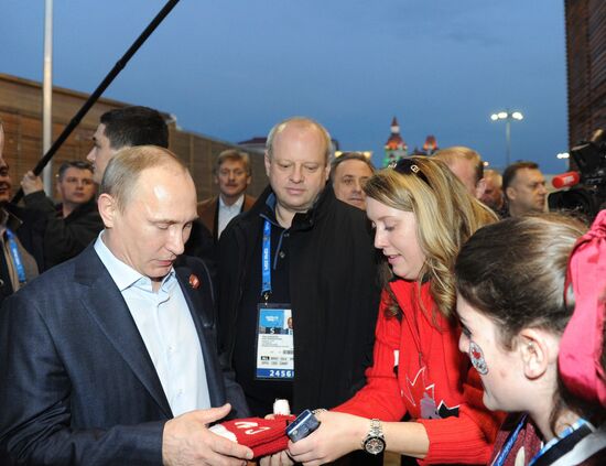 Vladimir Putin visits Canada House in Olympic Park