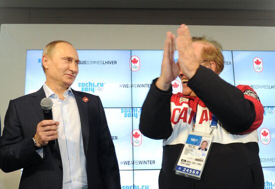 Vladimir Putin visits Canada House in Olympic Park