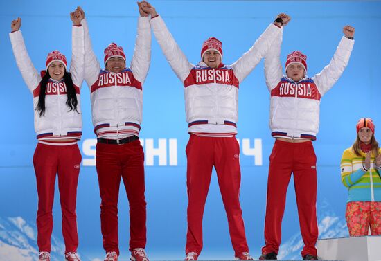 2014 Winter Olympics. Medal ceremony. Day Seven