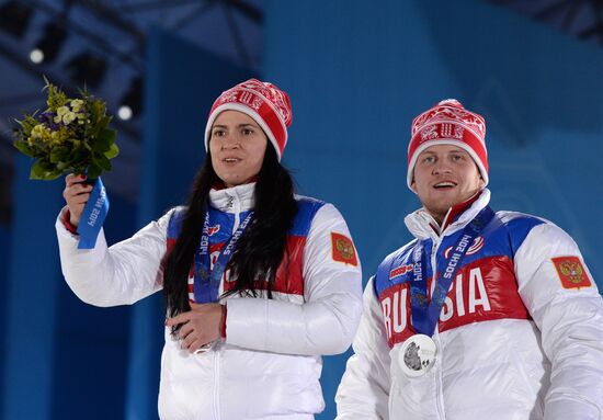 2014 Winter Olympics. Medal ceremony. Day Seven