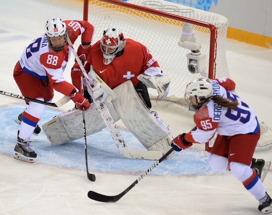 2014 Winter Olympics. Ice hockey. Women. Switzerland vs. Russia