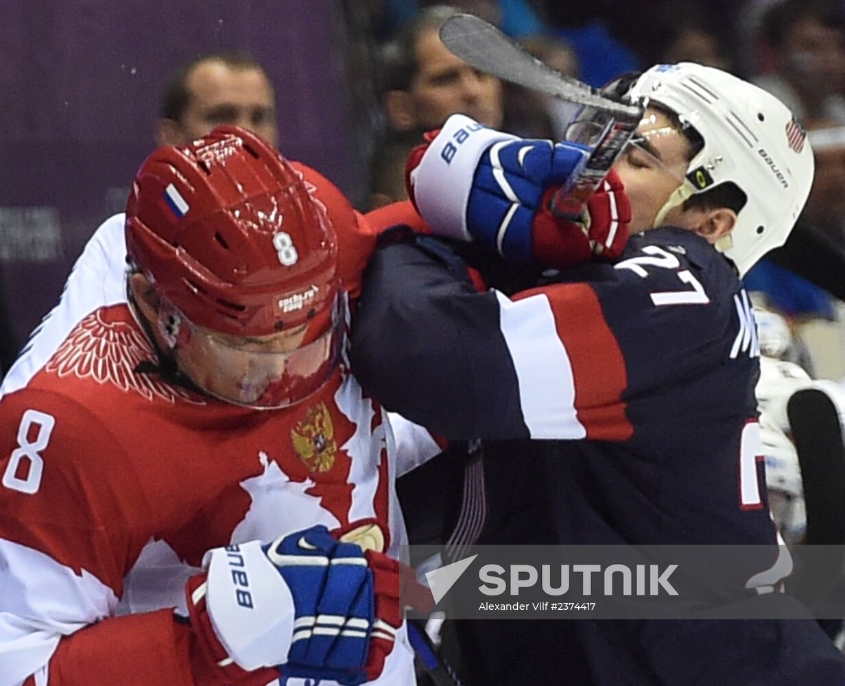2014 Winter Olympics. Ice hockey. Men. US vs. Russia