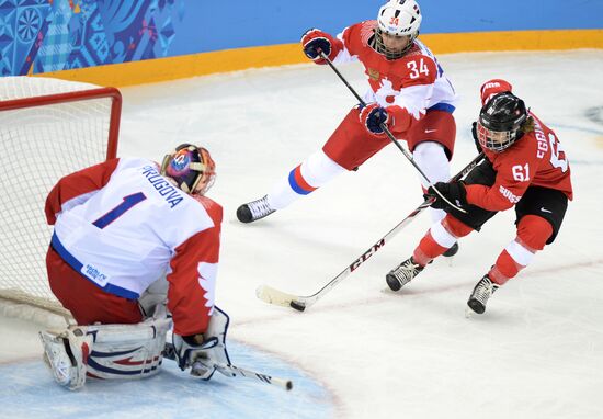 2014 Winter Olympics. Ice hockey. Women. Switzerland vs. Russia