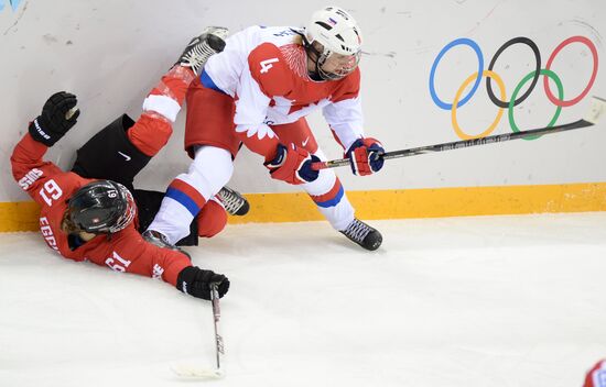2014 Winter Olympics. Ice hockey. Women. Switzerland vs. Russia