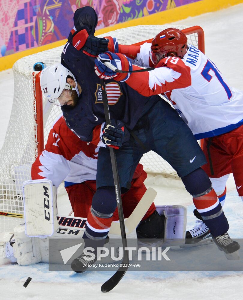 2014 Winter Olympics. Ice hockey. Men. USA vs. Russia