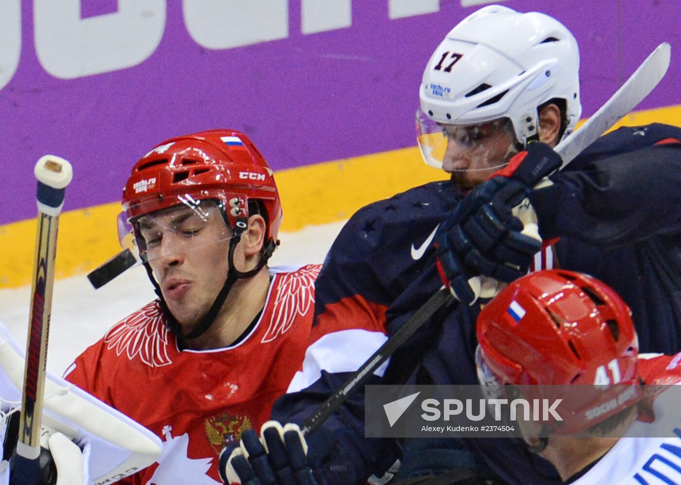 2014 Winter Olympics. Ice hockey. Men. USA vs. Russia