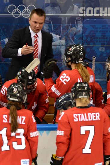 2014 Winter Olympics. Ice hockey. Women. Switzerland vs. Russia
