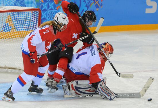 2014 Winter Olympics. Ice hockey. Women. Switzerland vs. Russia