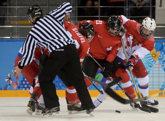 2014 Winter Olympics. Ice hockey. Women. Switzerland vs. Russia