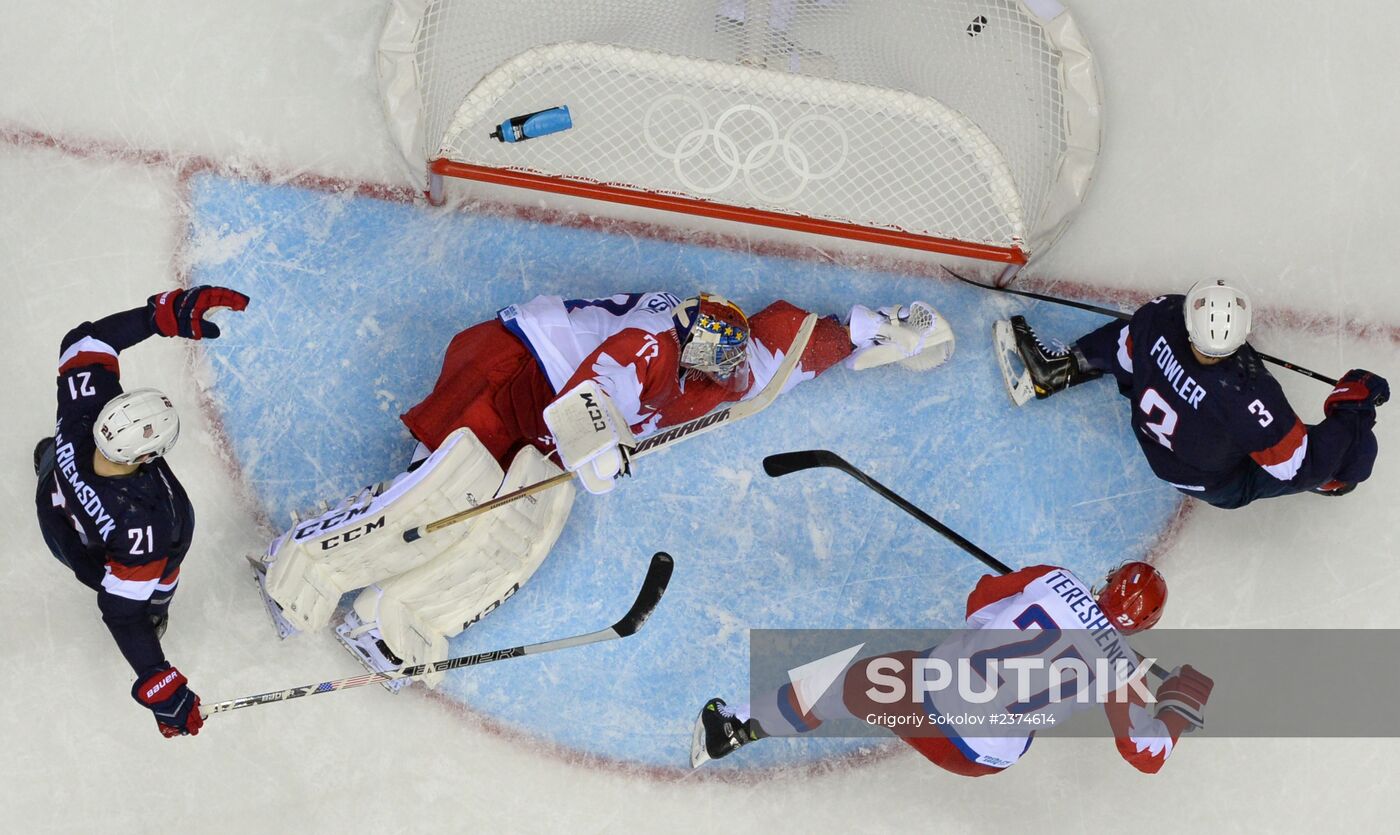 2014 Winter Olympics. Ice hockey. Men. USA vs. Russia