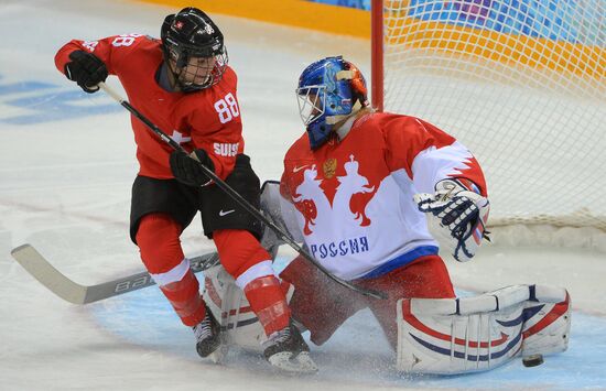 2014 Winter Olympics. Ice hockey. Women. Switzerland vs. Russia