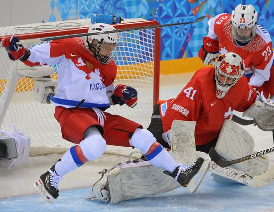 2014 Winter Olympics. Ice hockey. Women. Switzerland vs. Russia