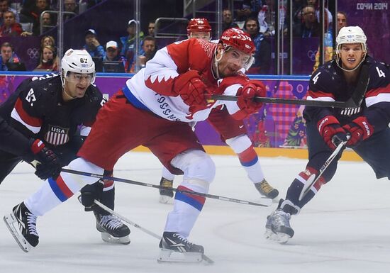 2014 Winter Olympics. Ice hockey. Men. USA vs. Russia