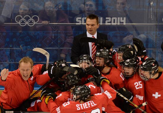 2014 Winter Olympics. Ice hockey. Women. Switzerland vs. Russia