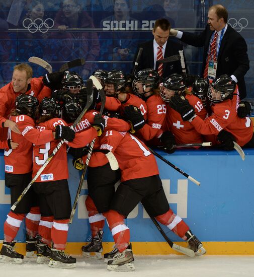 2014 Winter Olympics. Ice hockey. Women. Switzerland vs. Russia