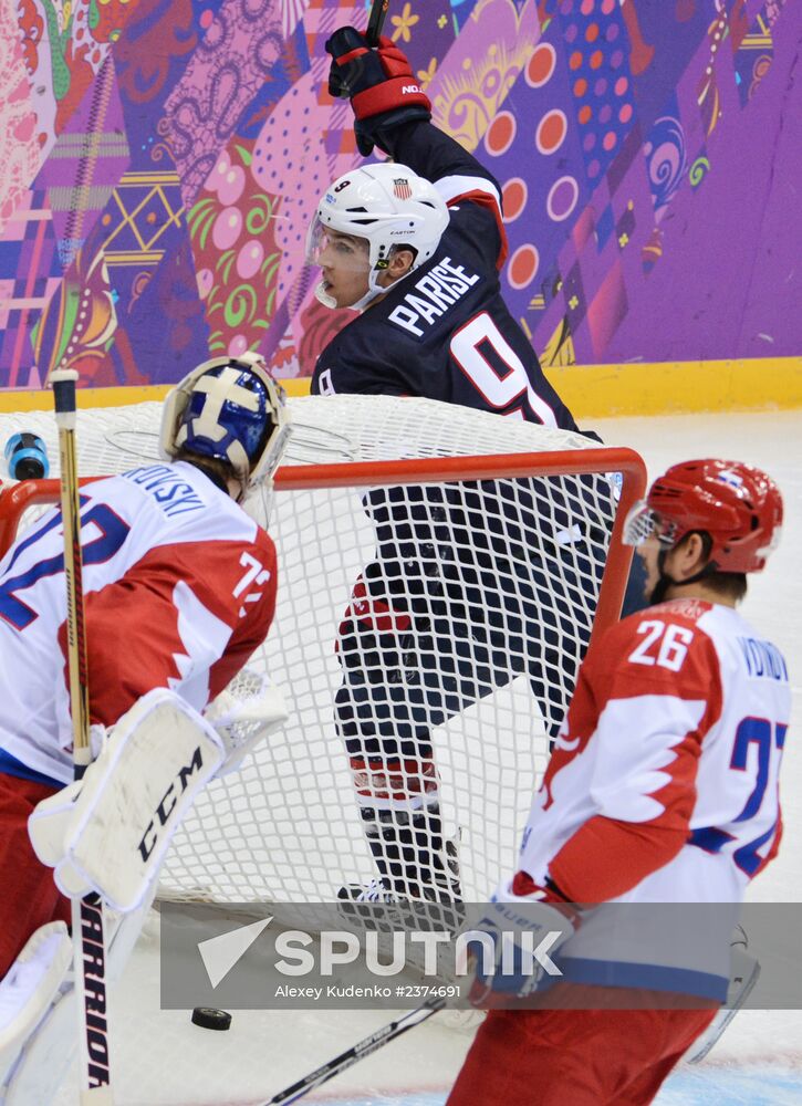 2014 Winter Olympics. Ice hockey. Men. USA vs. Russia