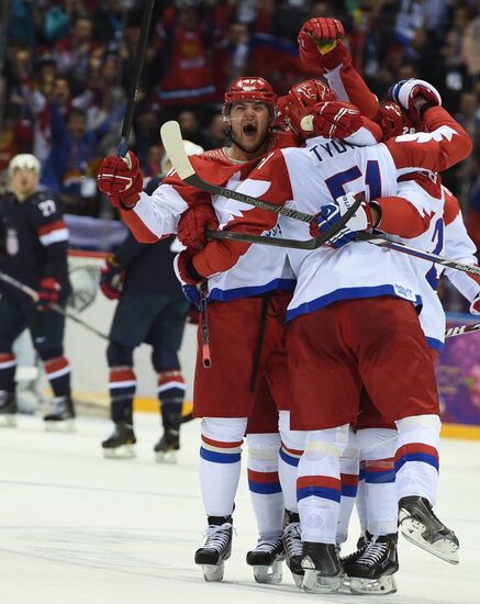 2014 Winter Olympics. Ice hockey. Men. USA vs. Russia
