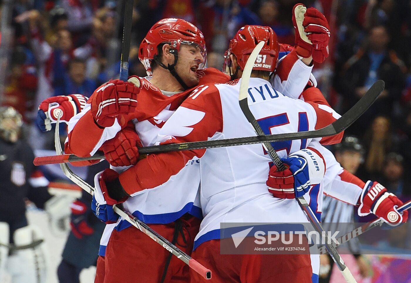 2014 Winter Olympics. Ice hockey. Men. USA vs. Russia