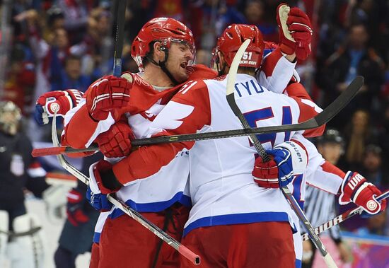 2014 Winter Olympics. Ice hockey. Men. USA vs. Russia