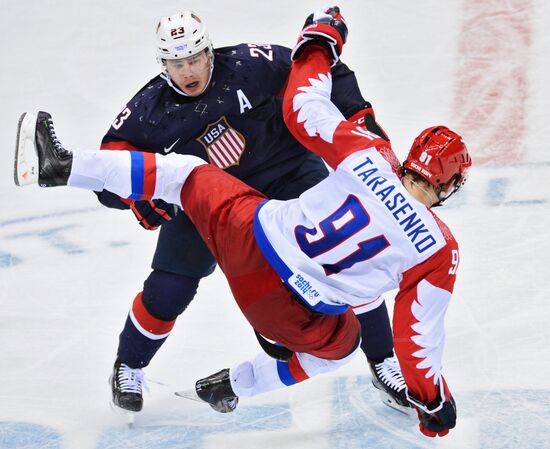 2014 Winter Olympics. Ice hockey. Men. USA vs. Russia