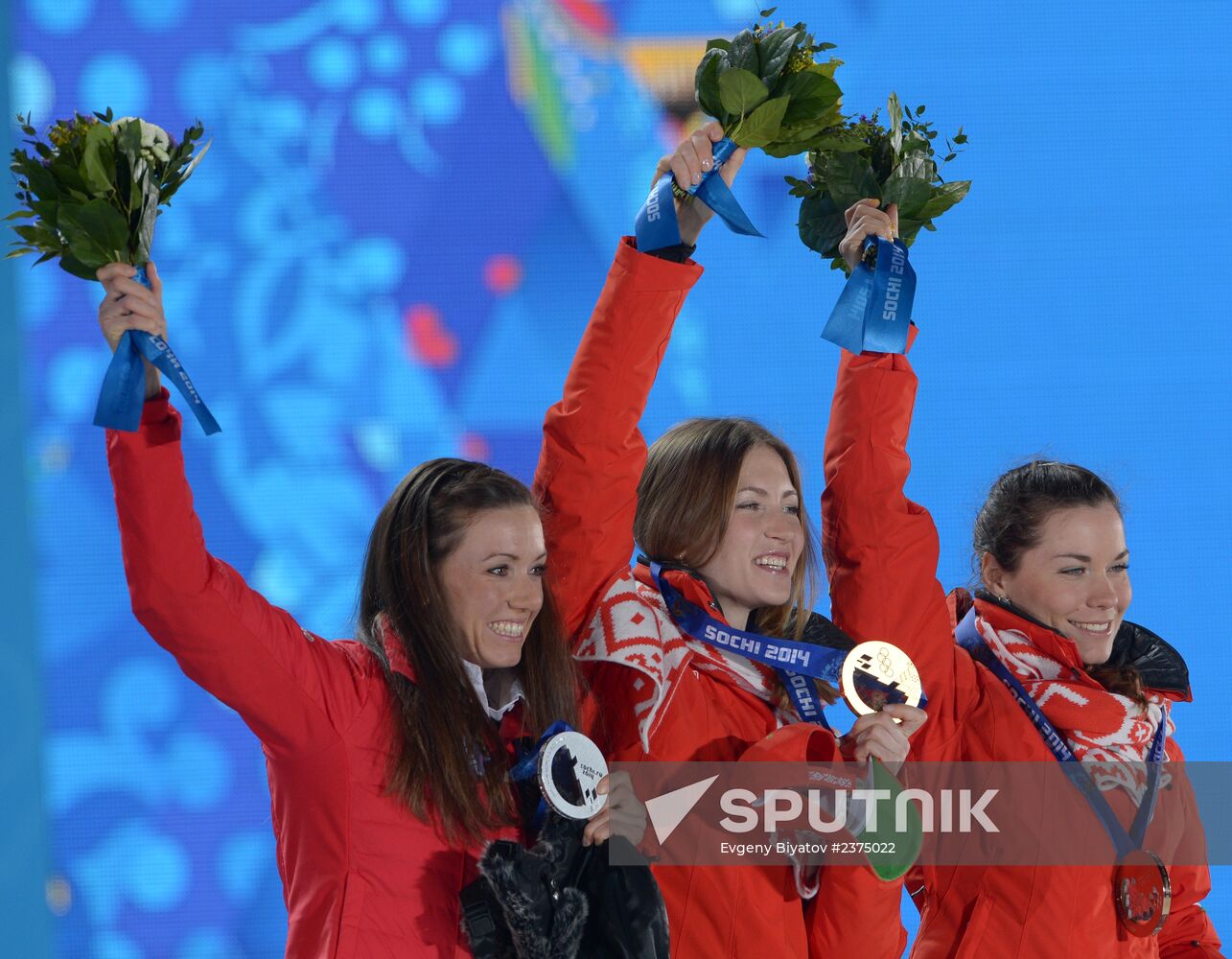 2014 Winter Olympics. Awards ceremony. Day Eight