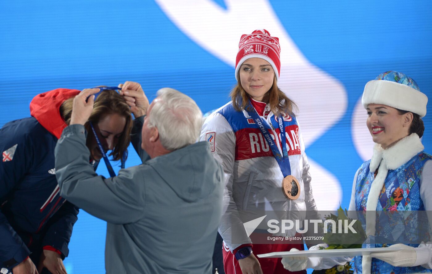 2014 Winter Olympics. Medal ceremony. Day Eight