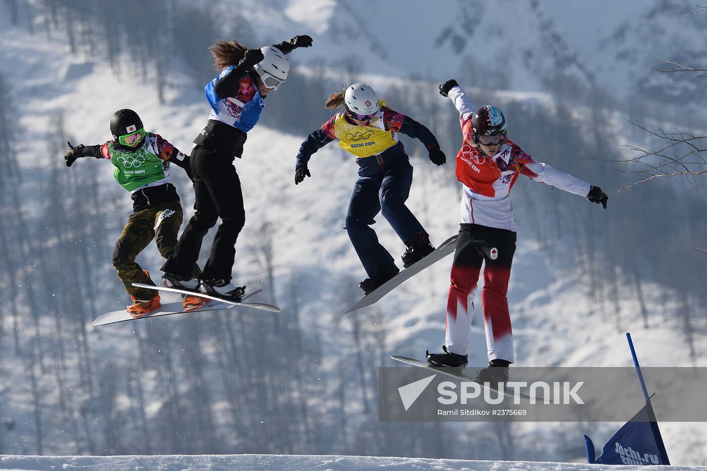2014 Winter Olympics. Snowboarding. Women. Snowboard cross